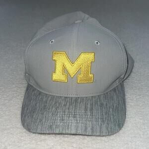 Nike Michigan Wolverines Logo Hat Adjustable Strap Gray Cap